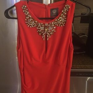 Vince Camuto Cap-Sleeve Rhinestone Sheath Dress
